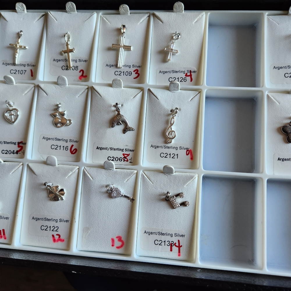BNWOT - LOT OF STERLING SILVER CHARMS - 12 PAIRS